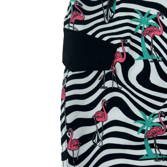 Volcom  Flamingbros Mod Tech Swim Trunks Boys Size 26 12 Medium Flamingo Print - Picture 4 of 7